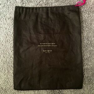 Kate Spade Brown Dust Bag with quote